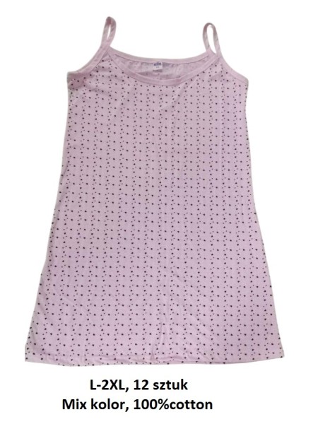 Koszule nocne damskie , Size l-2xl,paczka 12szt,mix kolor