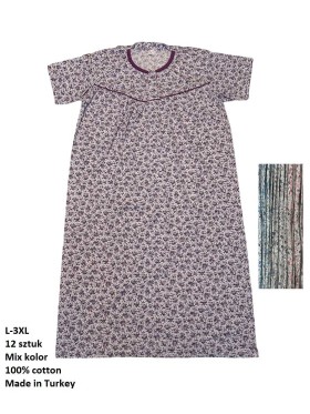 Koszule nocne damskie , Size l-3xl,paczka 12szt,mix kolor