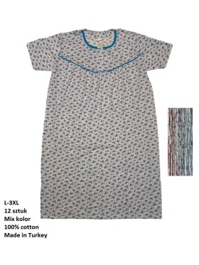 Koszule nocne damskie , Size l-3xl,paczka 12szt,mix kolor