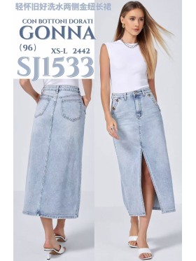 Spódnica długa Jeansowa damska , size xs-l paczka 10szt,
