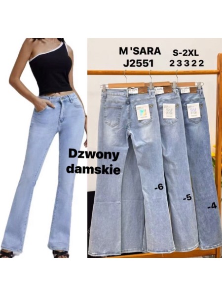 Jeansy damskie M'sara, size s-2xl paczka 12szt,