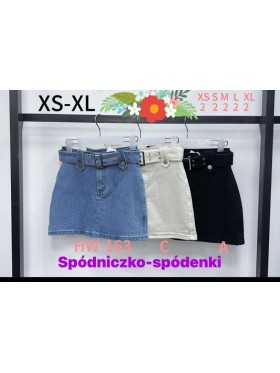 Spódnica krótka jeansowa damska , size XS-XL paczka 10szt,1 kolor