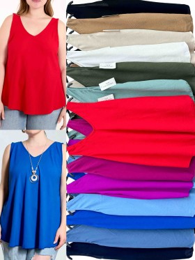 Bluzki Biust do 140cm, długość 80cm damskie Włoskie, size uni paczka 6szt,mix  kolor