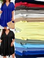 Sukienki. Biust do 140cm, długość 122cm  damskie Włoskie, size uni paczka 6szt,mix  kolor