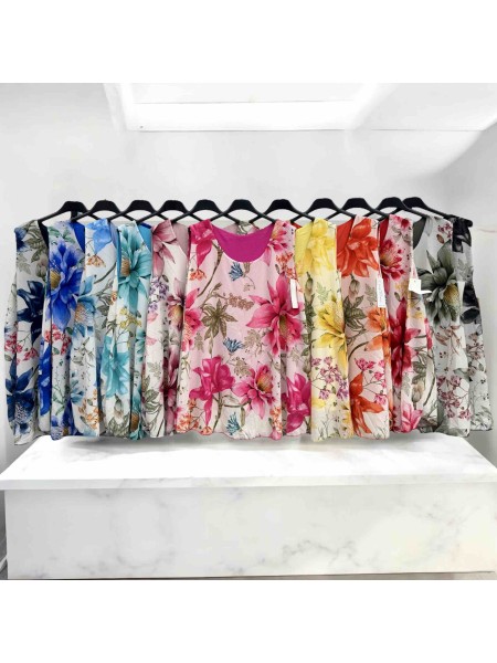 Bluzki Biust do 140cm, długość 75cm damskie Włoskie, size uni paczka 6szt,mix  kolor