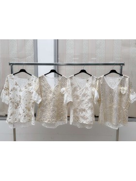 Bluzki damskie wloskie, Size uni ,paczka 6szt,mix kolor