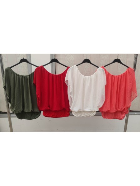 Bluzki damskie wloskie, Size uni ,paczka 6szt,mix kolor