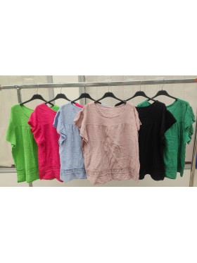 Bluzki damskie wloskie, Size uni ,paczka 6szt,mix kolor