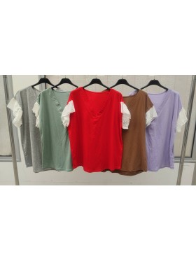 Bluzki damskie wloskie, Size uni ,paczka 6szt,mix kolor