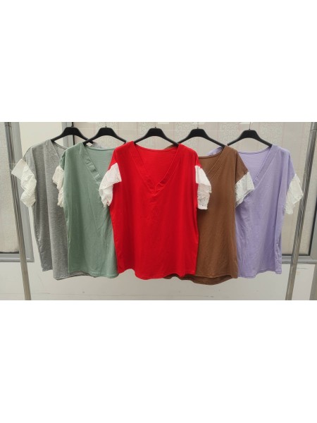 Bluzki damskie wloskie, Size uni ,paczka 6szt,mix kolor