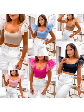 Bluzki damskie wloskie, Size uni ,paczka 6szt,mix kolor