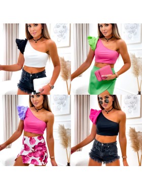 Bluzki damskie wloskie, Size uni ,paczka 6szt,mix kolor