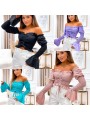 Bluzki damskie wloskie, Size uni ,paczka 6szt,mix kolor