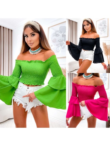 Bluzki damskie wloskie, Size uni ,paczka 6szt,mix kolor