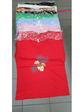 Bluzki damskie , Size 5xl-7xl , paczka 12szt , mix kolor
