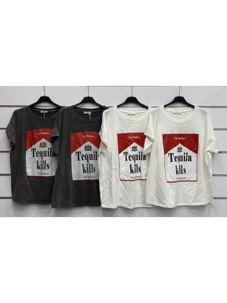Bluzki damskie wloskie, Size uni ,paczka 6szt,mix kolor
