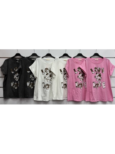 Bluzki damskie wloskie, Size uni ,paczka 6szt,mix kolor