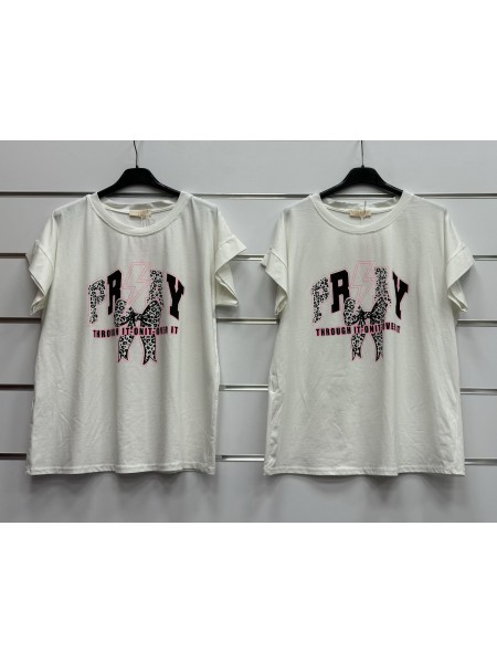 Bluzki damskie wloskie, Size uni ,paczka 6szt,mix kolor