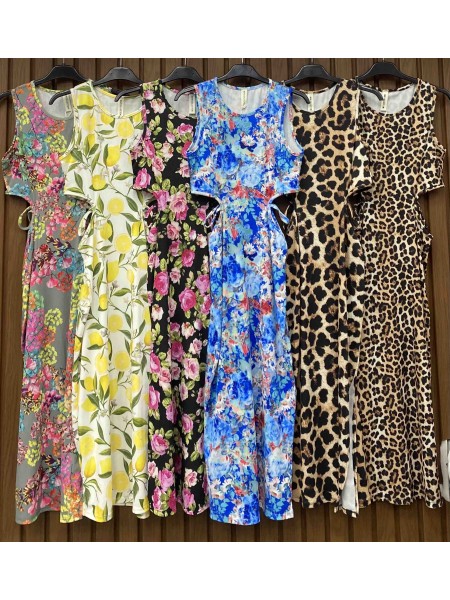 Sukienki damskie wloskie, Size uni ,paczka 6szt,mix kolor