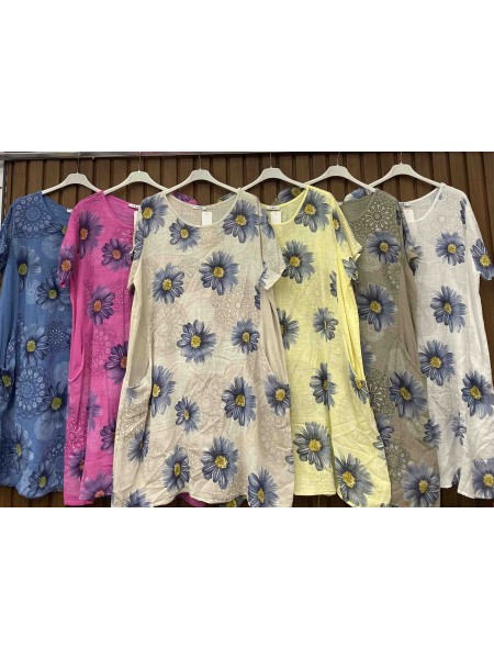 Sukienki damskie wloskie, Size uni ,paczka 6szt,mix kolor