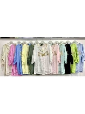 Bluzki damskie wloskie, Size uni ,paczka 6szt,mix kolor