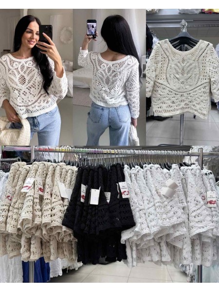 Bluzki damskie wloskie, Size uni ,paczka 6szt,mix kolor