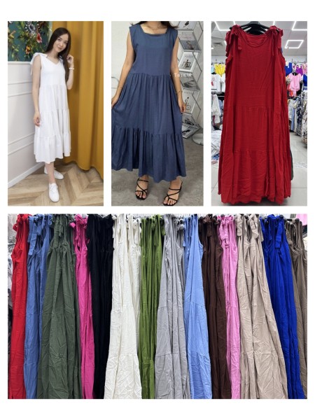 Sukienki damskie wloskie, Size uni ,paczka 6szt,mix kolor