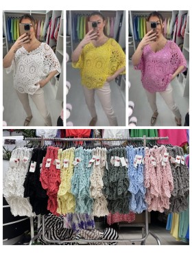 Bluzki damskie wloskie, Size uni ,paczka 6szt,mix kolor