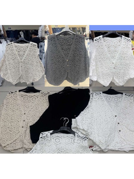Bluzki damskie wloskie, Size uni ,paczka 6szt,mix kolor