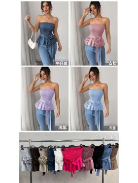 Bluzki damskie wloskie, Size uni ,paczka 6szt,mix kolor