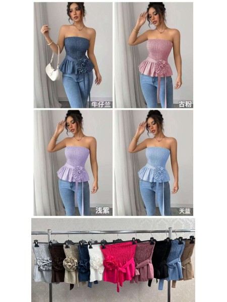 Bluzki damskie wloskie, Size uni ,paczka 6szt,mix kolor