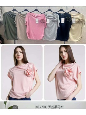 Bluzki damskie wloskie, Size uni ,paczka 6szt,mix kolor