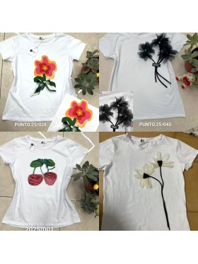 Bluzki damskie wloskie, Size uni ,paczka 6szt,mix kolor