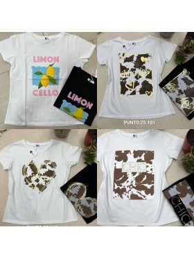 Bluzki damskie wloskie, Size uni ,paczka 6szt,mix kolor