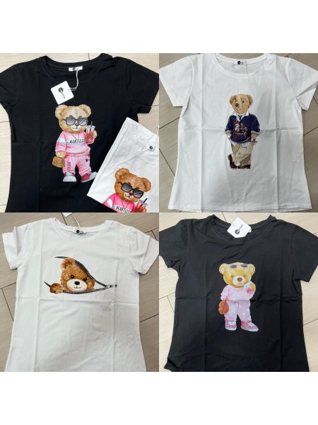 Bluzki damskie wloskie, Size uni ,paczka 6szt,mix kolor
