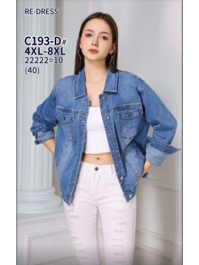 Kurtki Jeansowe damskie , size 4-8xl paczka 10szt,