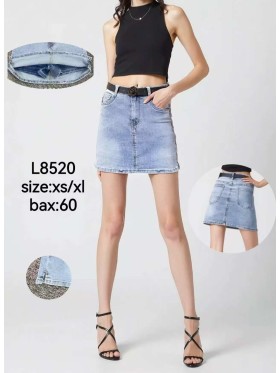 Spódnica krótka jeansowa damska , size xs-xl paczka 12szt,