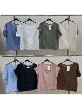 Bluzki damskie wloskie, Size uni ,paczka 6szt,mix kolor