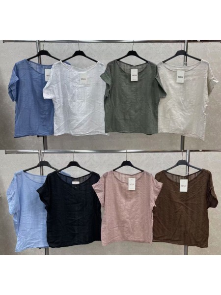 Bluzki damskie wloskie, Size uni ,paczka 6szt,mix kolor