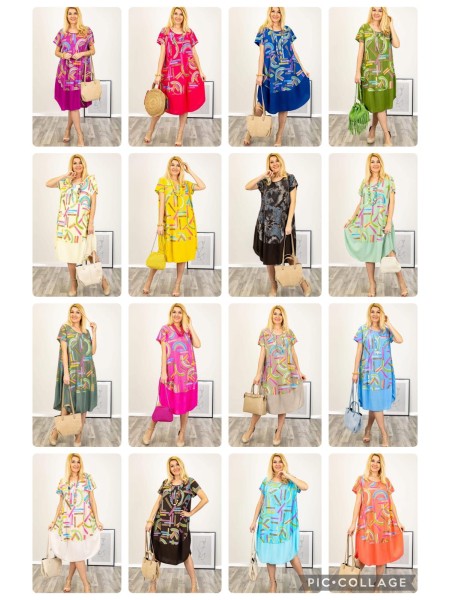 Sukienki damskie wloskie, Size uni ,paczka 6szt,mix kolor