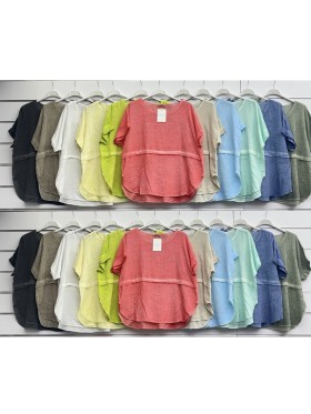 Bluzki damskie wloskie, Size uni ,paczka 6szt,mix kolor