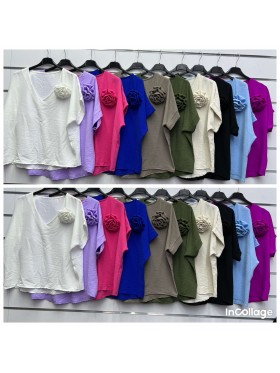 Bluzki damskie wloskie, Size uni ,paczka 6szt,mix kolor