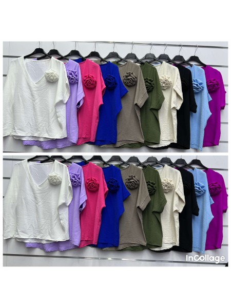 Bluzki damskie wloskie, Size uni ,paczka 6szt,mix kolor