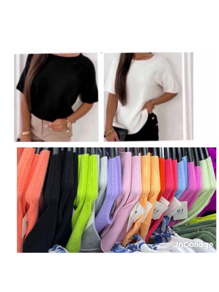 Bluzki damskie wloskie, Size uni ,paczka 6szt,mix kolor