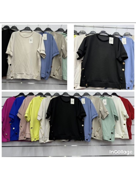 Bluzki damskie wloskie, Size uni ,paczka 6szt,mix kolor