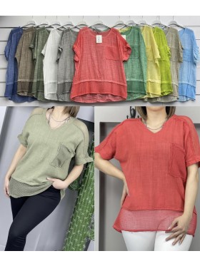 Bluzki damskie wloskie, Size uni ,paczka 6szt,mix kolor