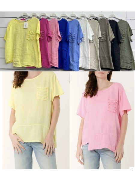 Bluzki damskie wloskie, Size uni ,paczka 6szt,mix kolor