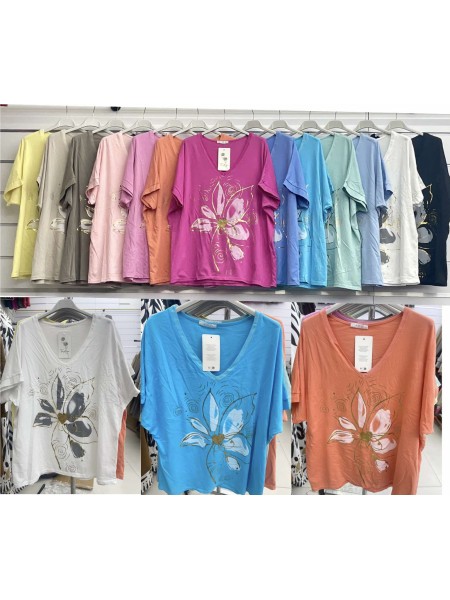 Bluzki damskie wloskie, Size uni ,paczka 6szt,mix kolor