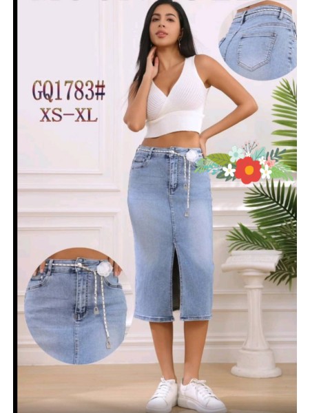Spódnica długa jeansowa damska , size xs-XL paczka 10szt,