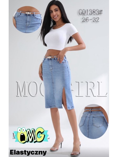 Spódnica długa jeansowa damska , size 26-32 paczka 12szt,